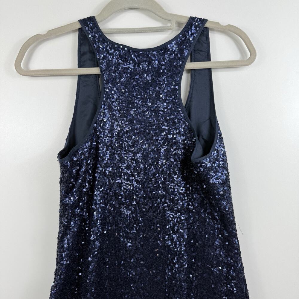 Party Cocktail NWT 2b. Rych Blue Sequin Mini Dress Size 4 Racer Back Scoop Neck - Picture 7 of 12